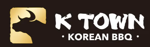 The K-town Korean BBQ restaurant logo features a cow